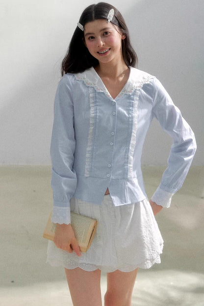 Sea of Spring Embroidered Shirt