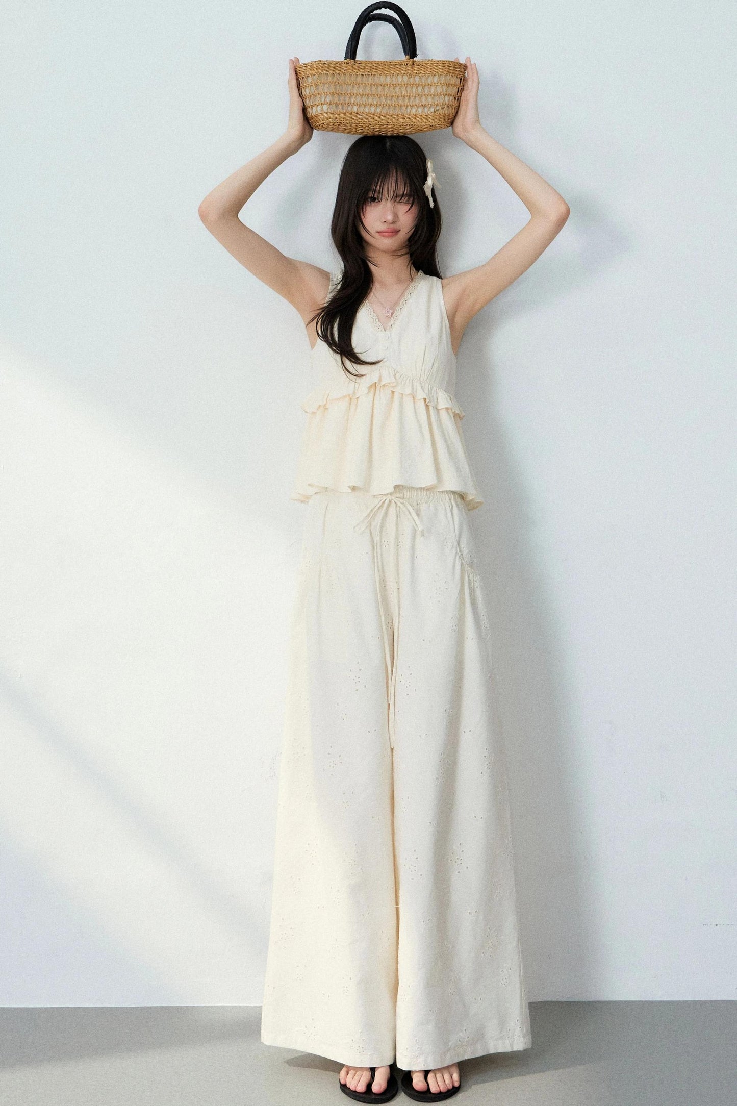 Lace Camisole Floral Pants
