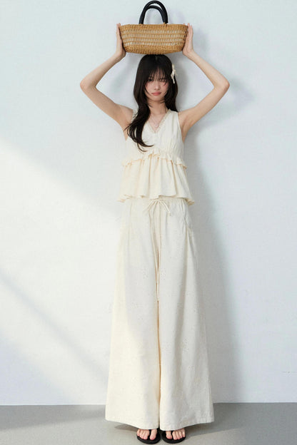 Lace Camisole Floral Pants