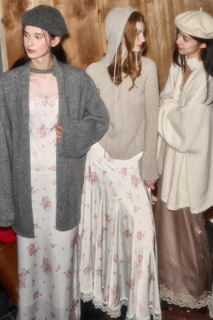 Shiny Satin Maxi Skirt