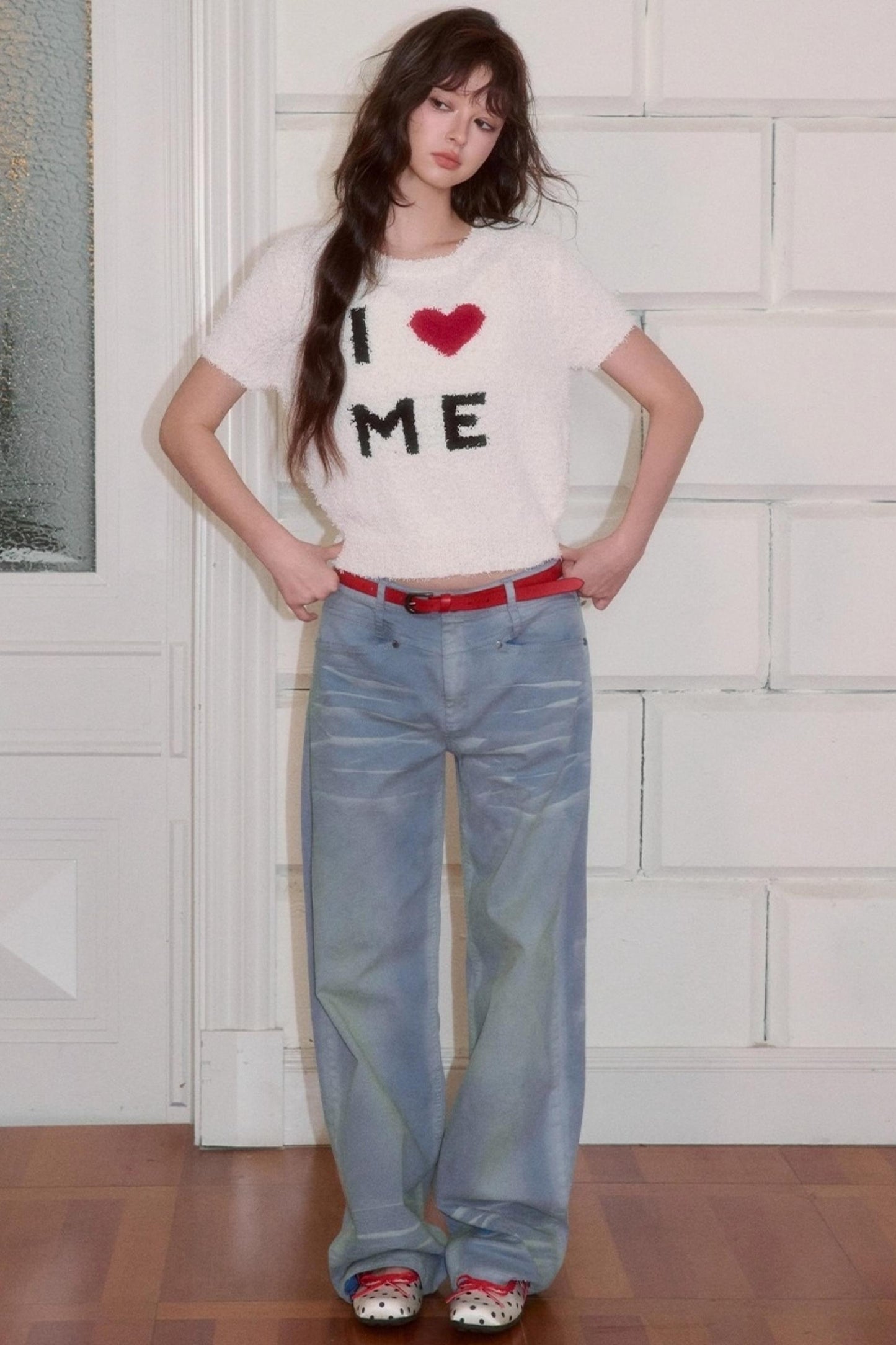 Versatile Crew Neck Love Knitwear