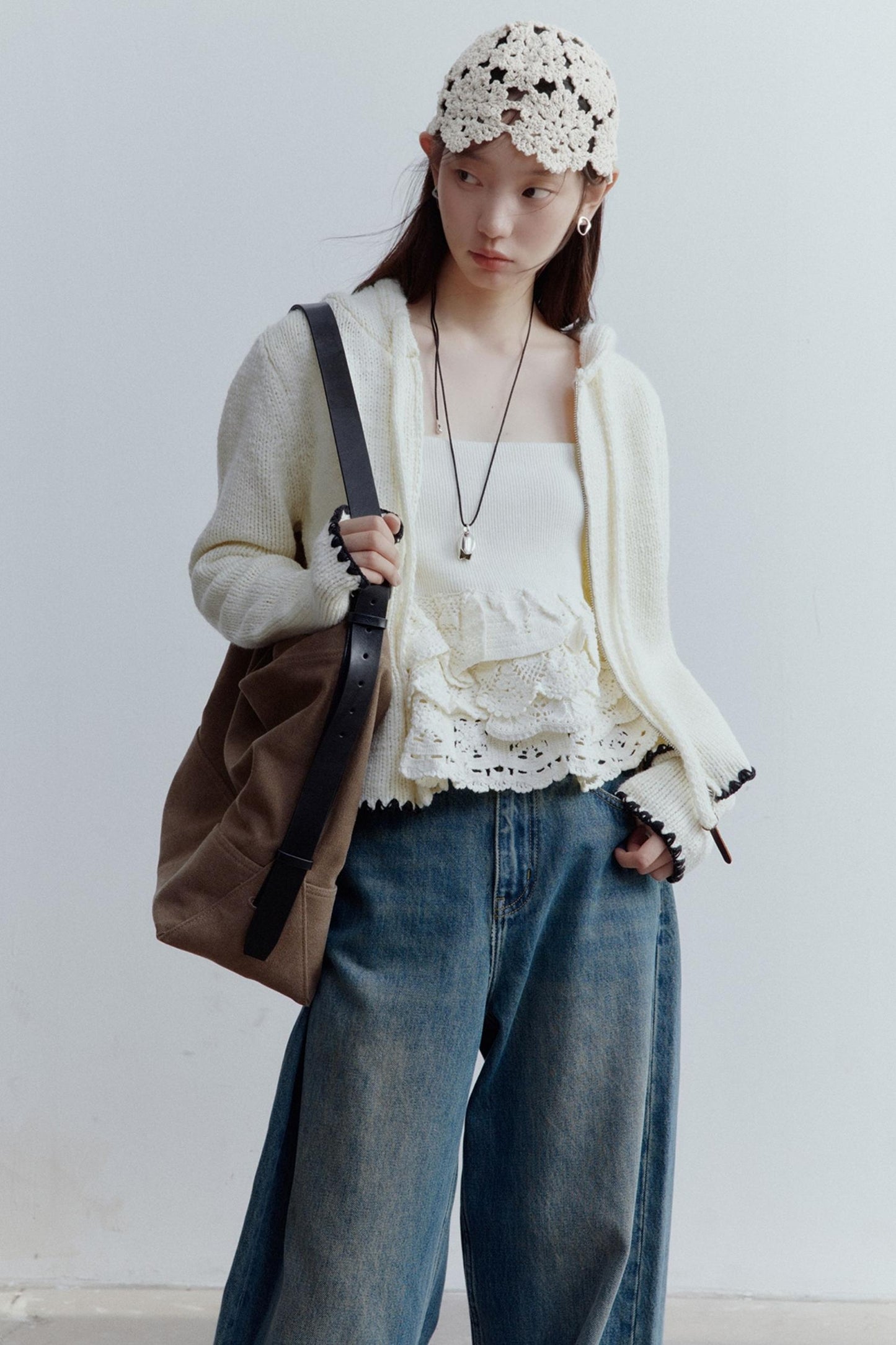 Knitted Almond Cream Hat