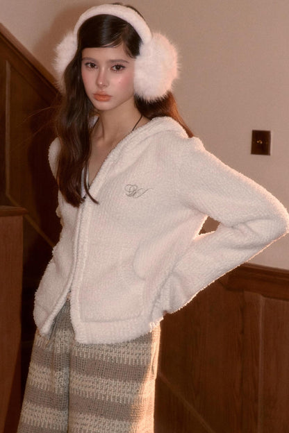 Youthful Fluffy Hooded Jacket