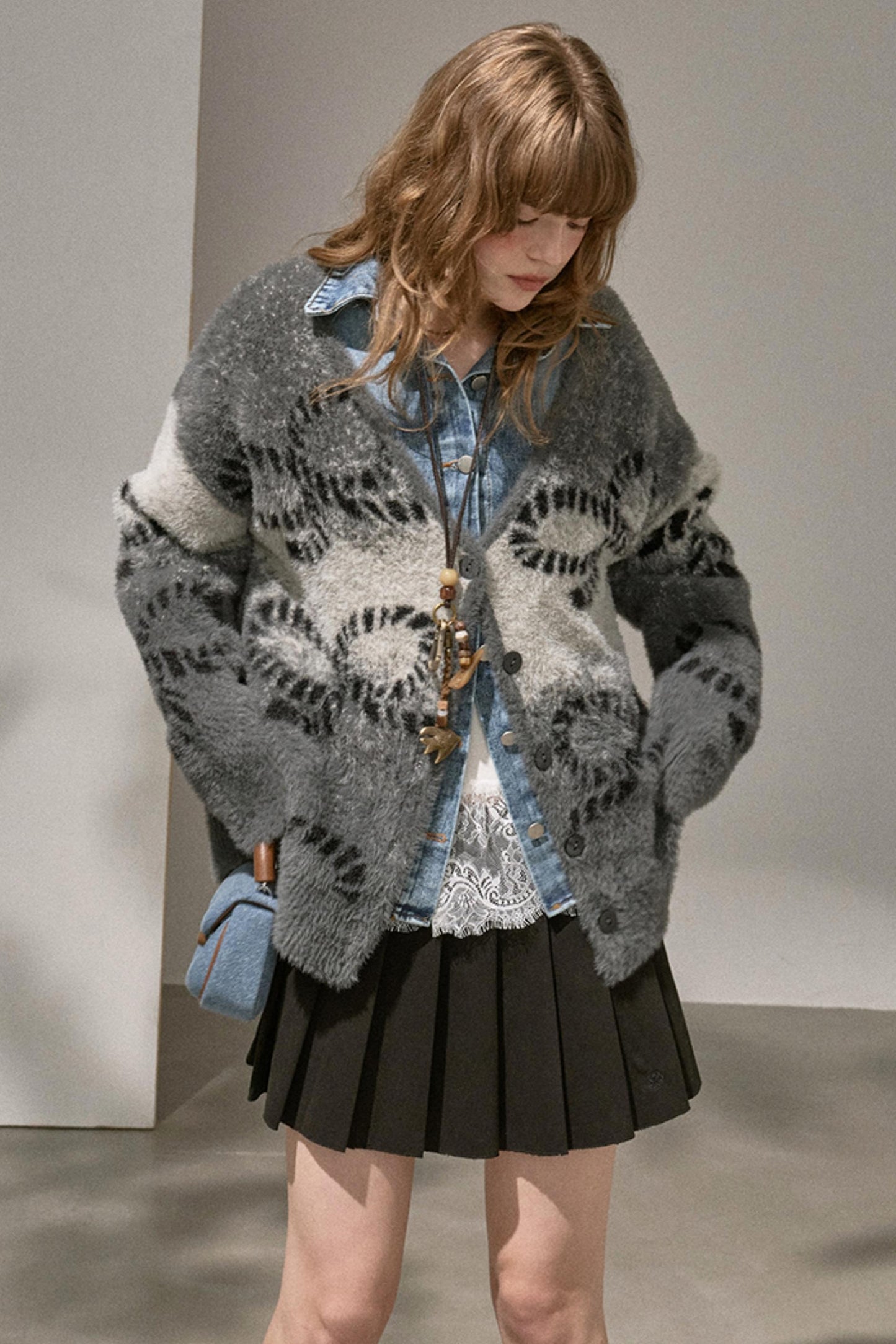 Gradient Knitted Loose Cardigan