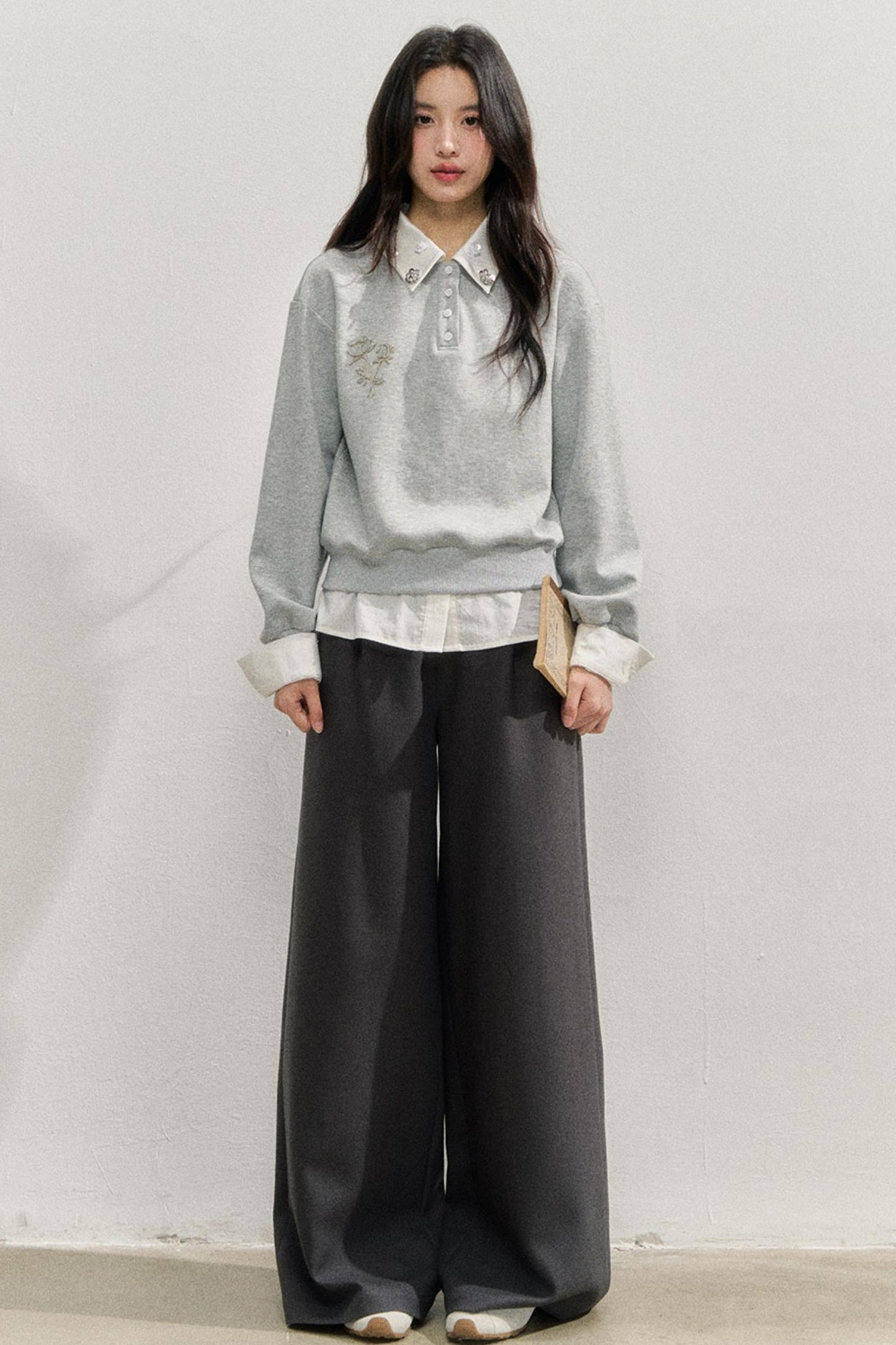 Gray Rose Sweatshirt