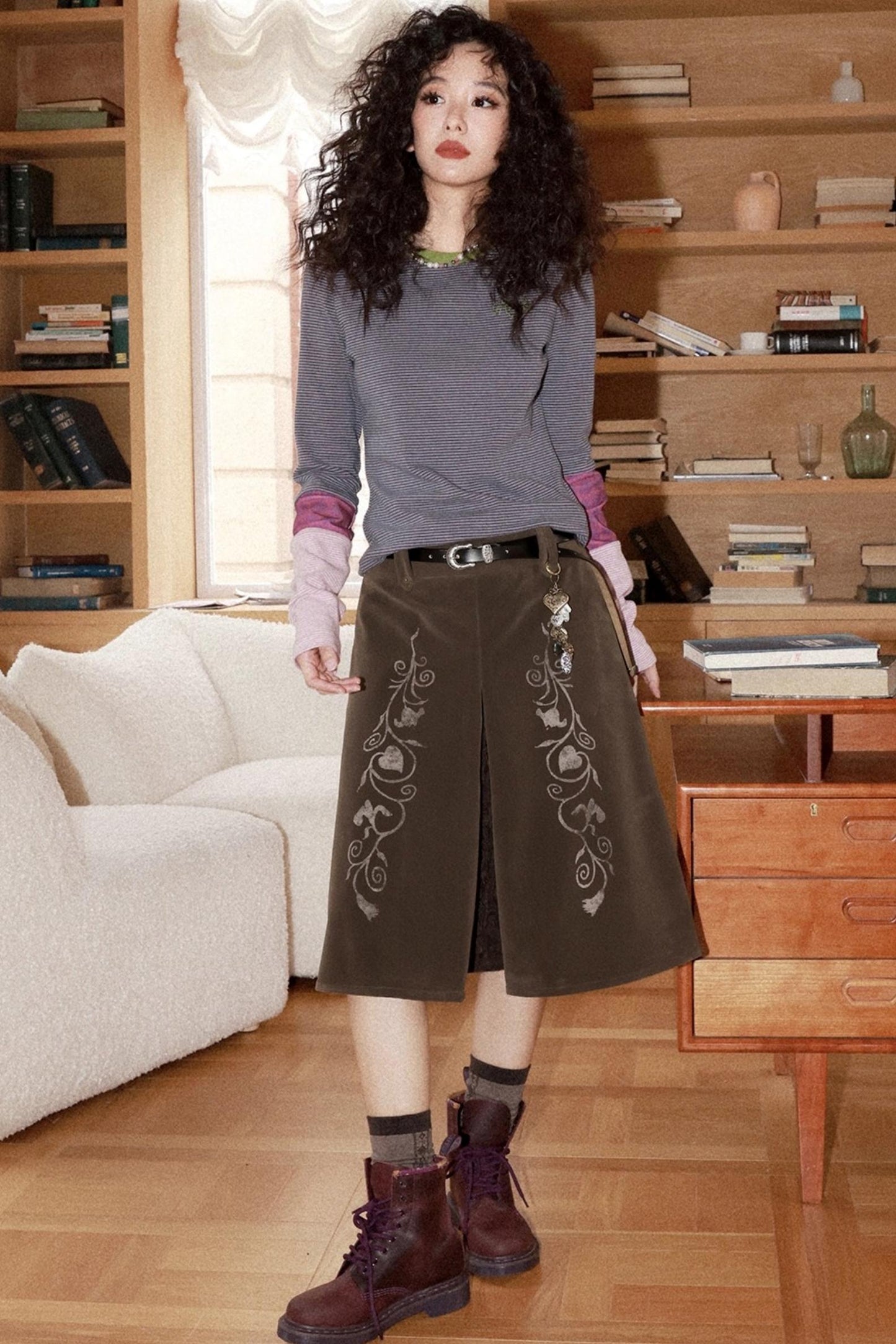 Striped Color-Blocking Slim T-Shirt