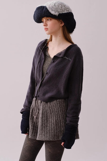 Knitted Twist Pattern Skirt Pants