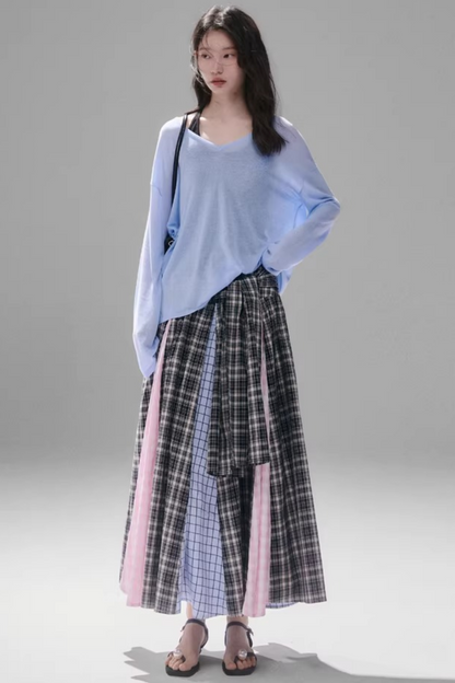 Retro Plaid A-Line Skirt
