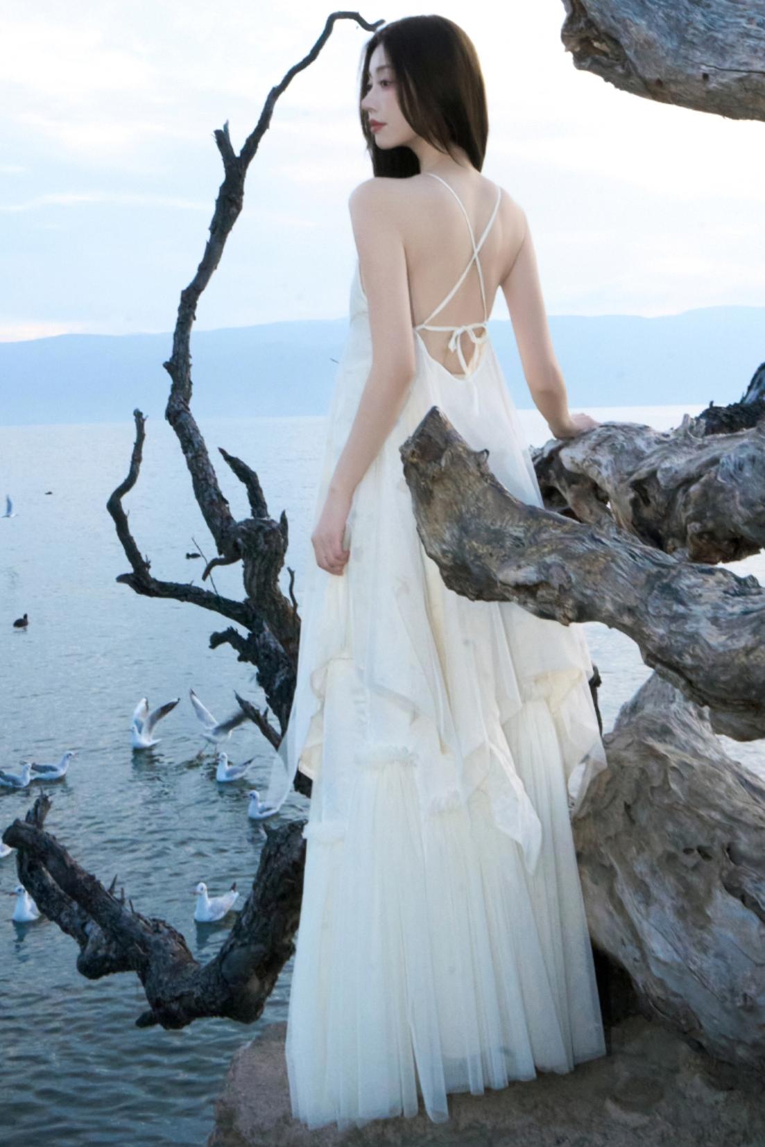 Spring-Summer Mesh Halter Dress