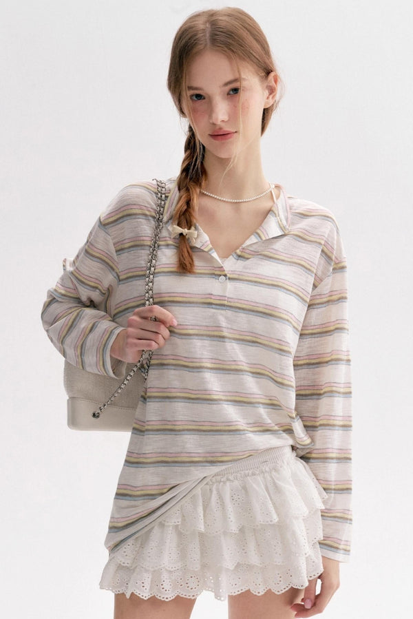 Lazy Painted Long Sleeve Polo Shirt