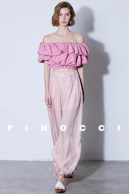 Mulberry Silk Shimmering Lantern Pants