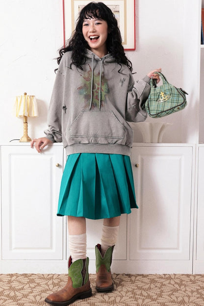 Low Tide Mark Print Hooded Top