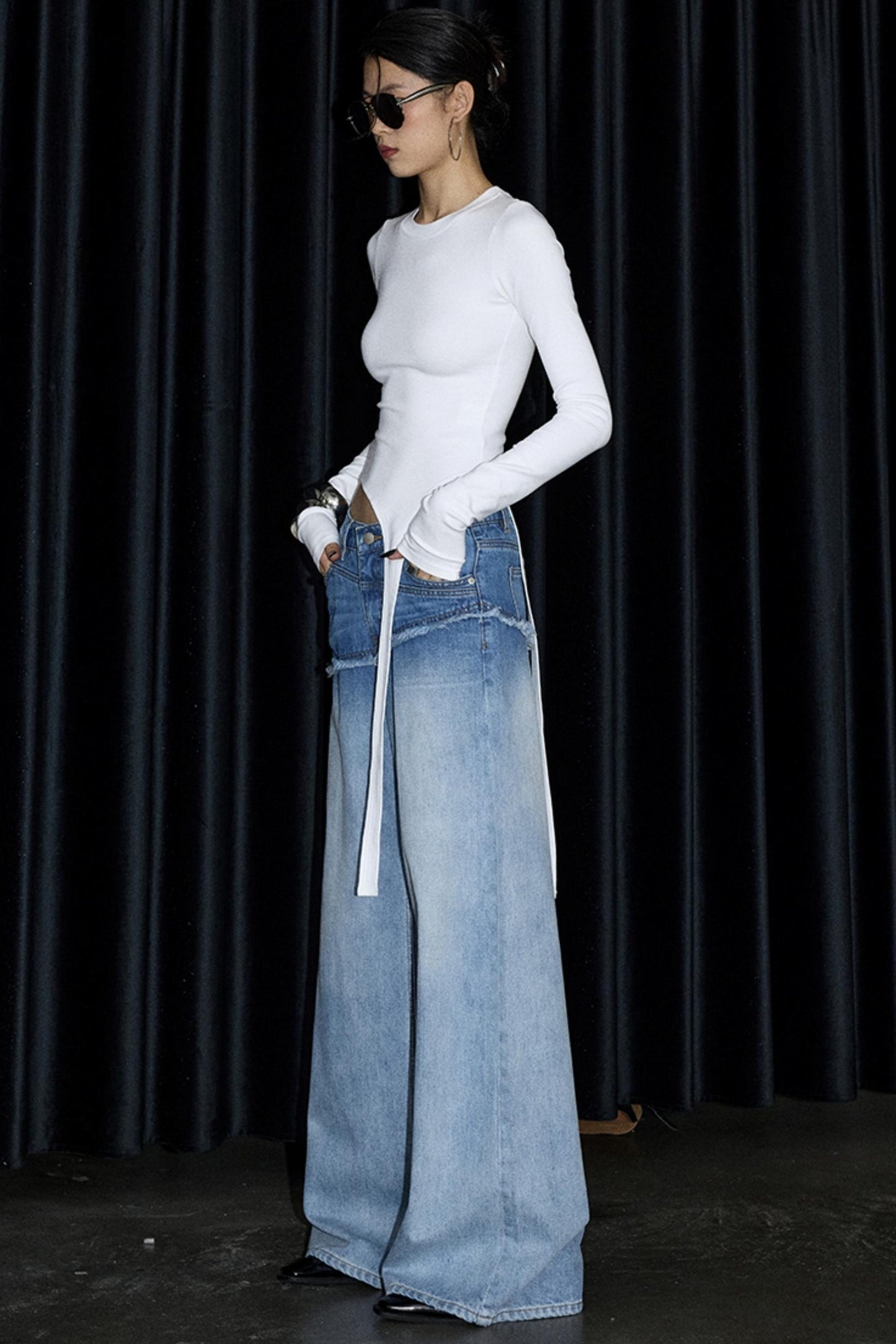 Diagonal Ribbon Asymmetrical Top