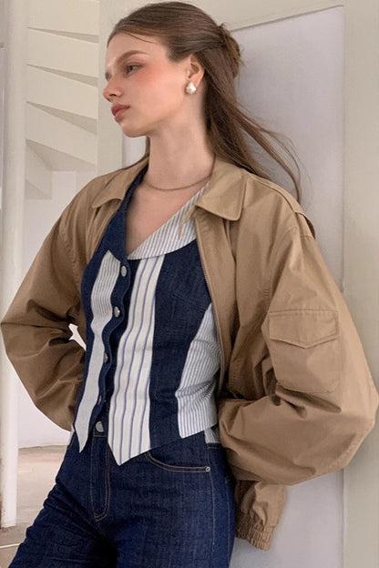 Washed Denim Pants Set-Up