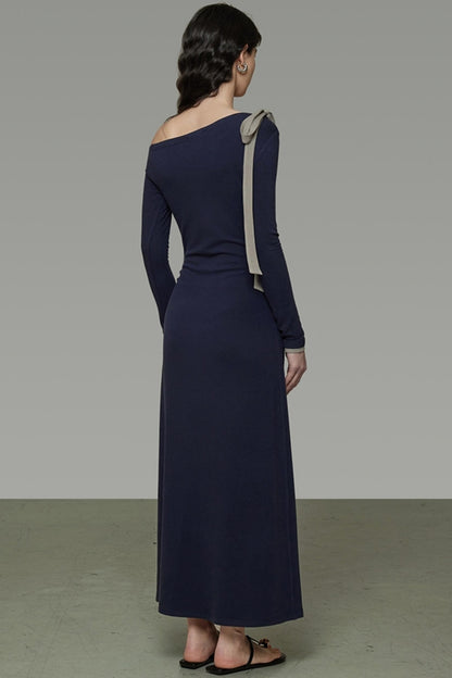 Niche Strapless Slant Knit Dress