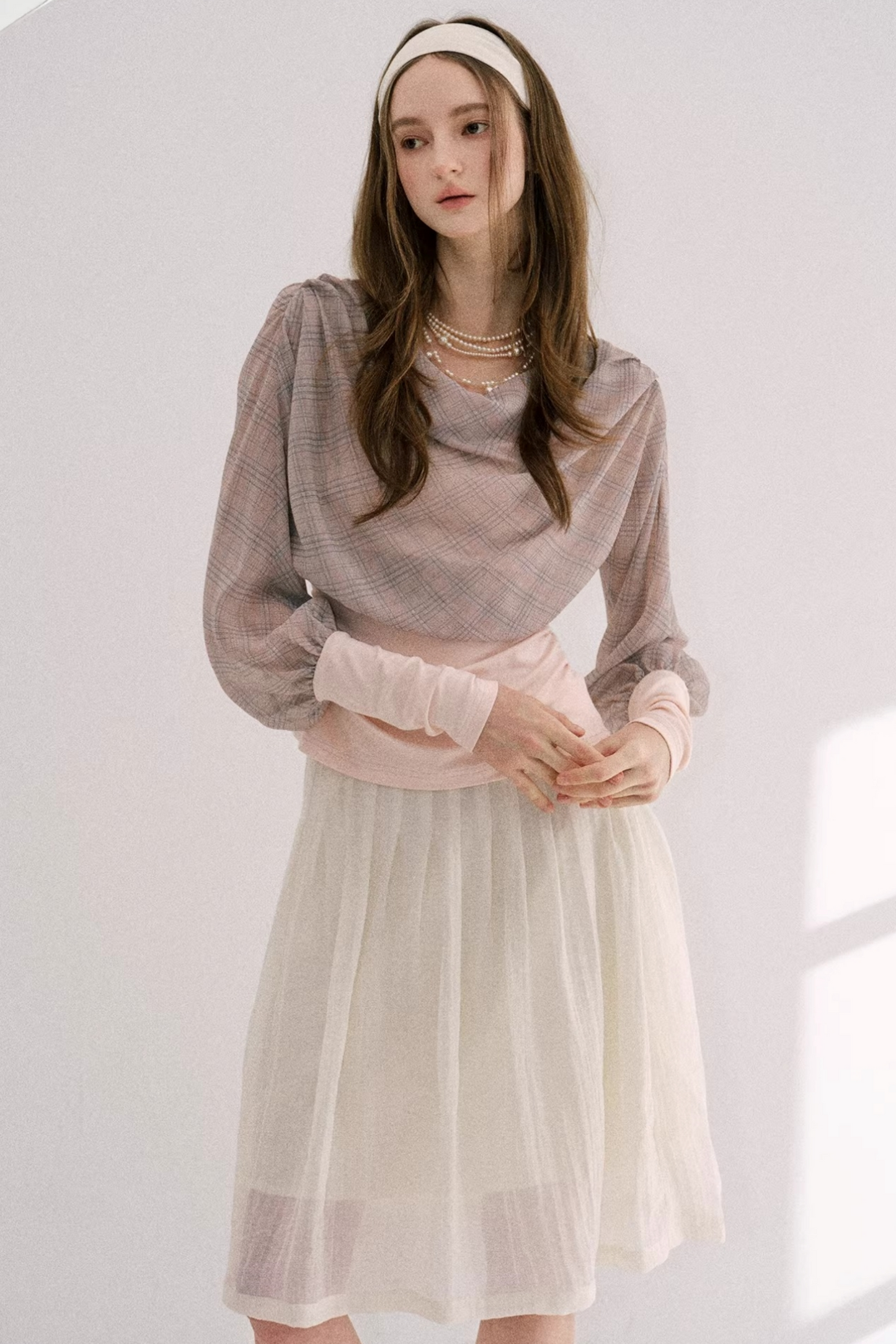 Artist-Designed Pink Plaid Top