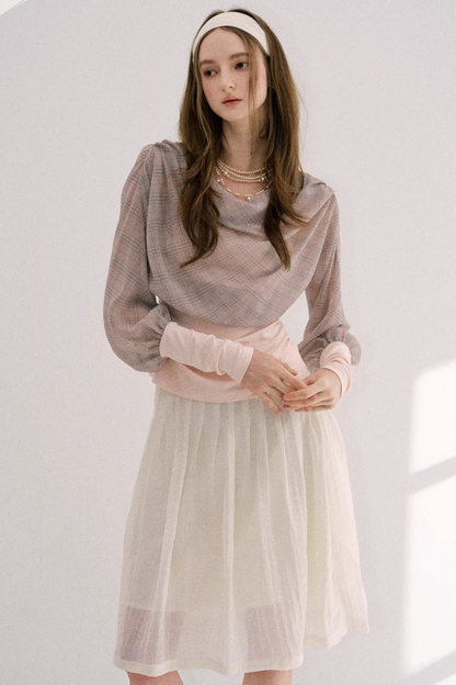 Artist-Designed Pink Plaid Top