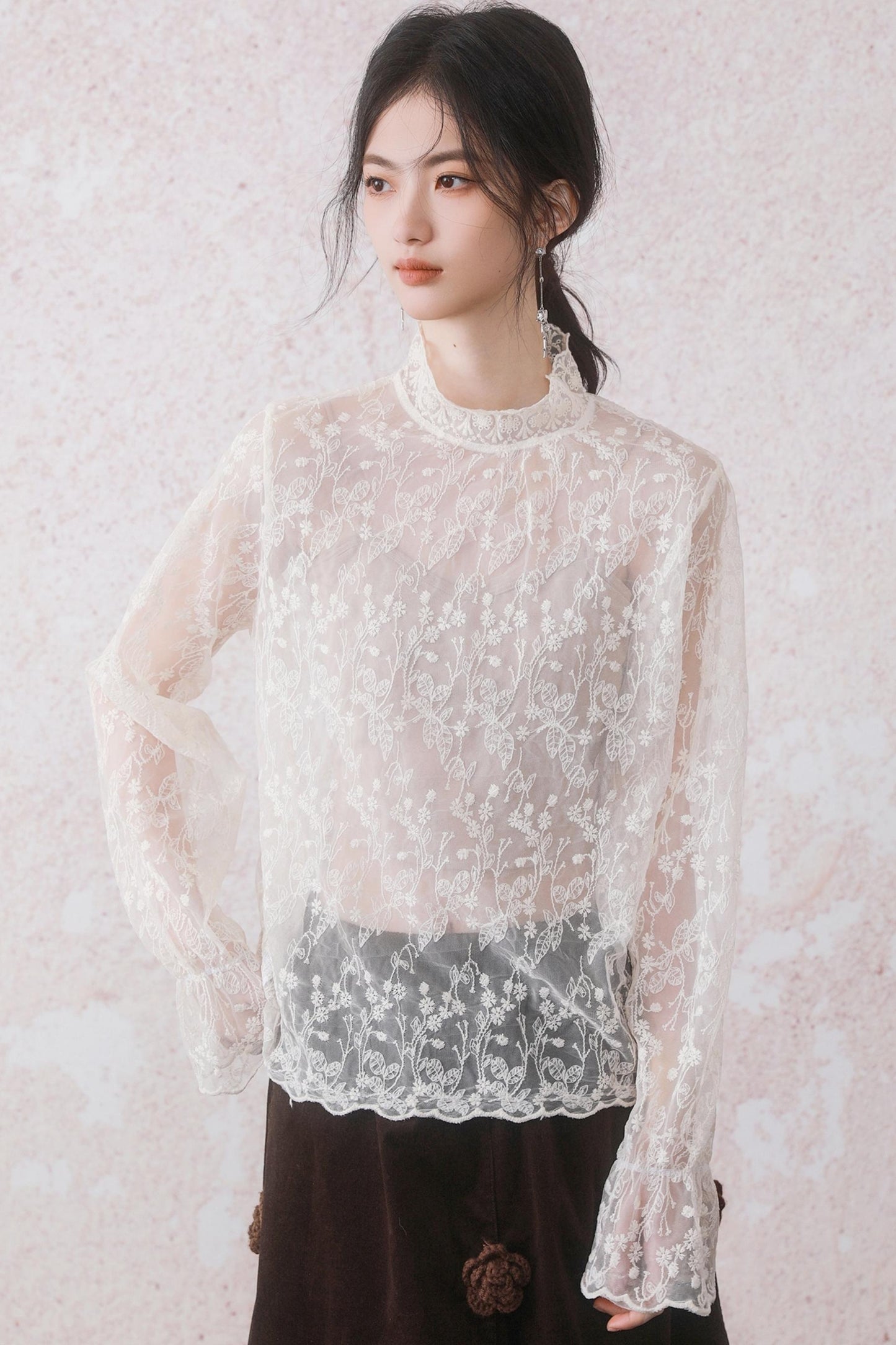 Feminine Touch Lace Design Top