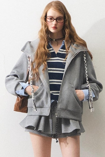 Knitted Sweatshirt Skirt Set-Up