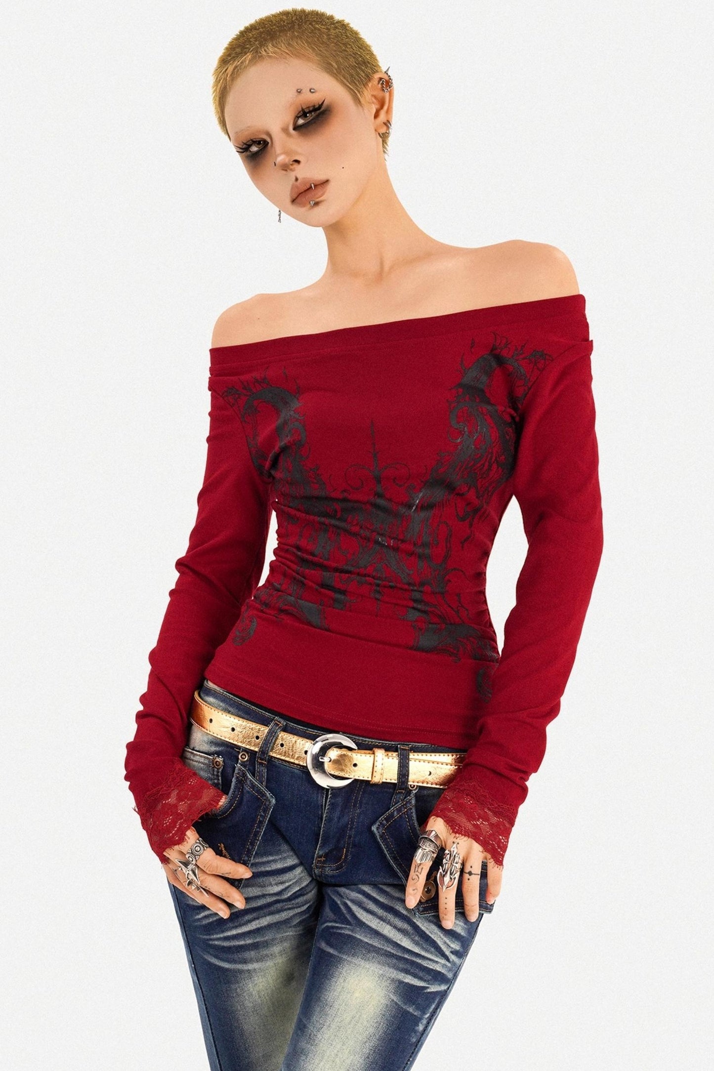 Retro Blue Flared Denim Pants