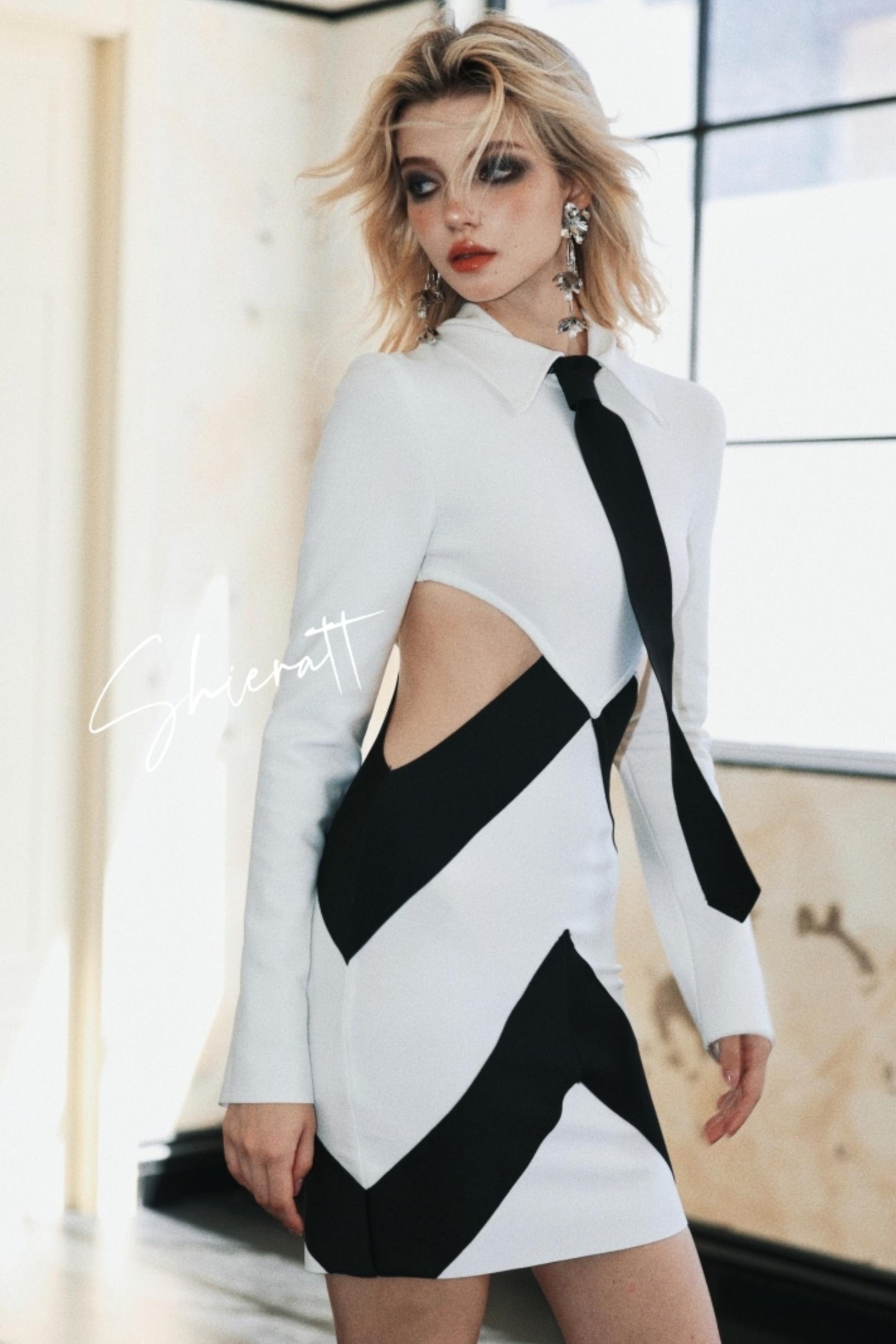 Urban Tie-Front Bodycon Dress