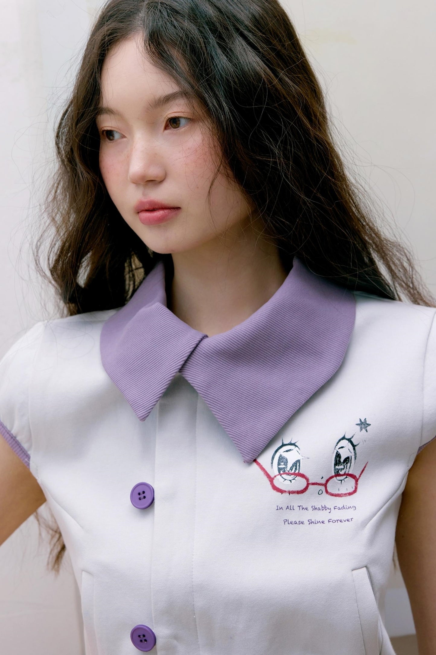 Purple Gray Polo Skirt Set-Up