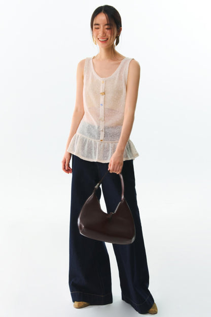 Shards Sequin Ruffled Top
