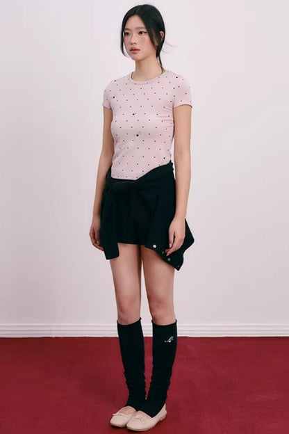 Polka Dot Lyocell Blend Top