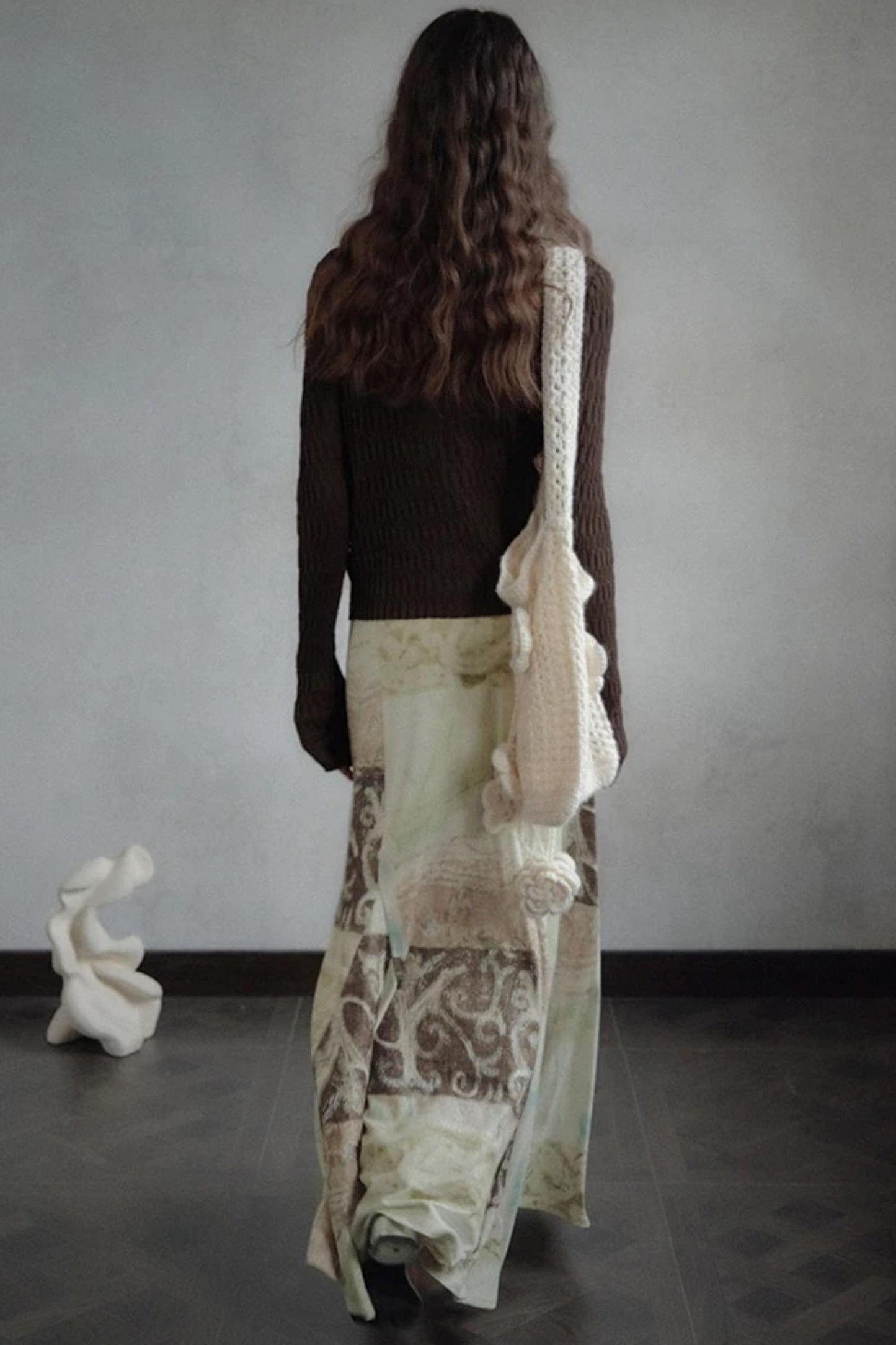 Artistic Jacquard Knit Skirt