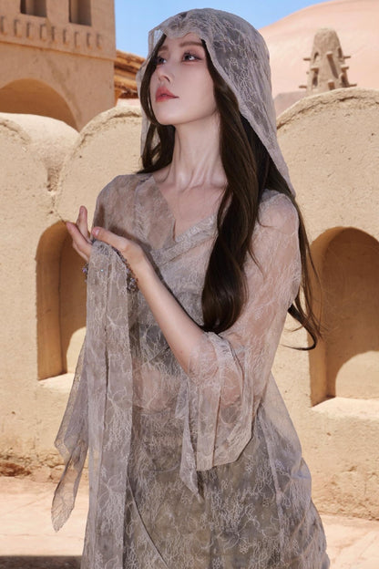 Flowing Lace Sunscreen Cover-up Top