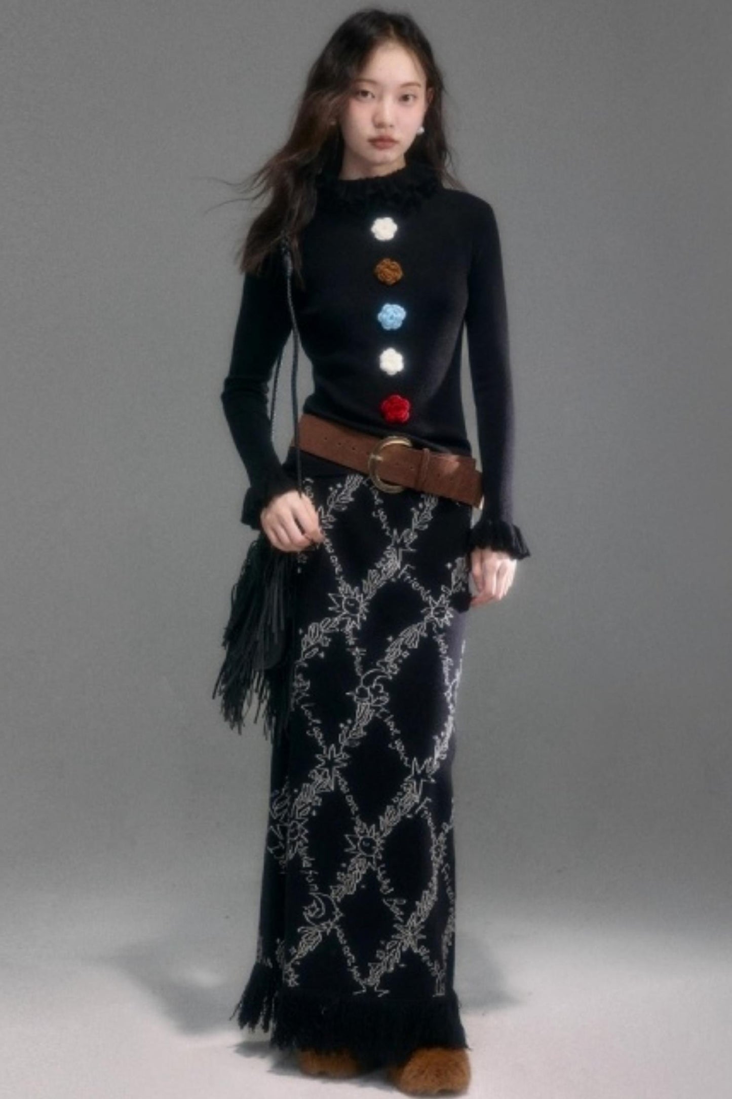 Velvet Floral Knit Top