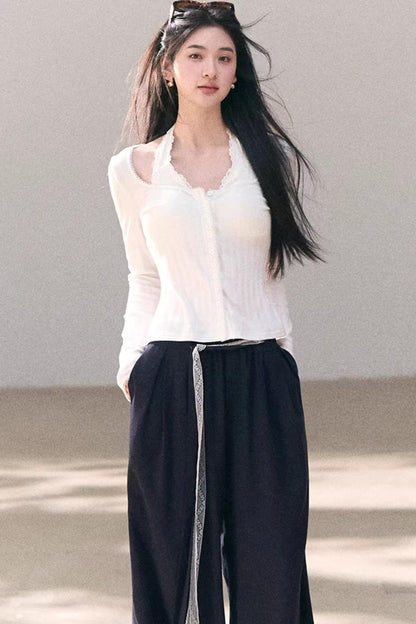 Lyocell Linen Lace Pants