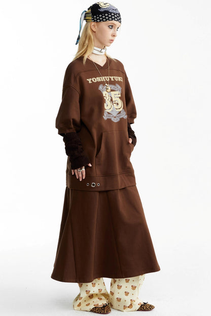 Detachable Pleated Two-Wear Slimming Culottes Pants Set