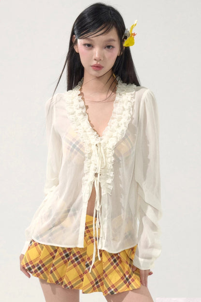 Sweet Pleated Short Skirt