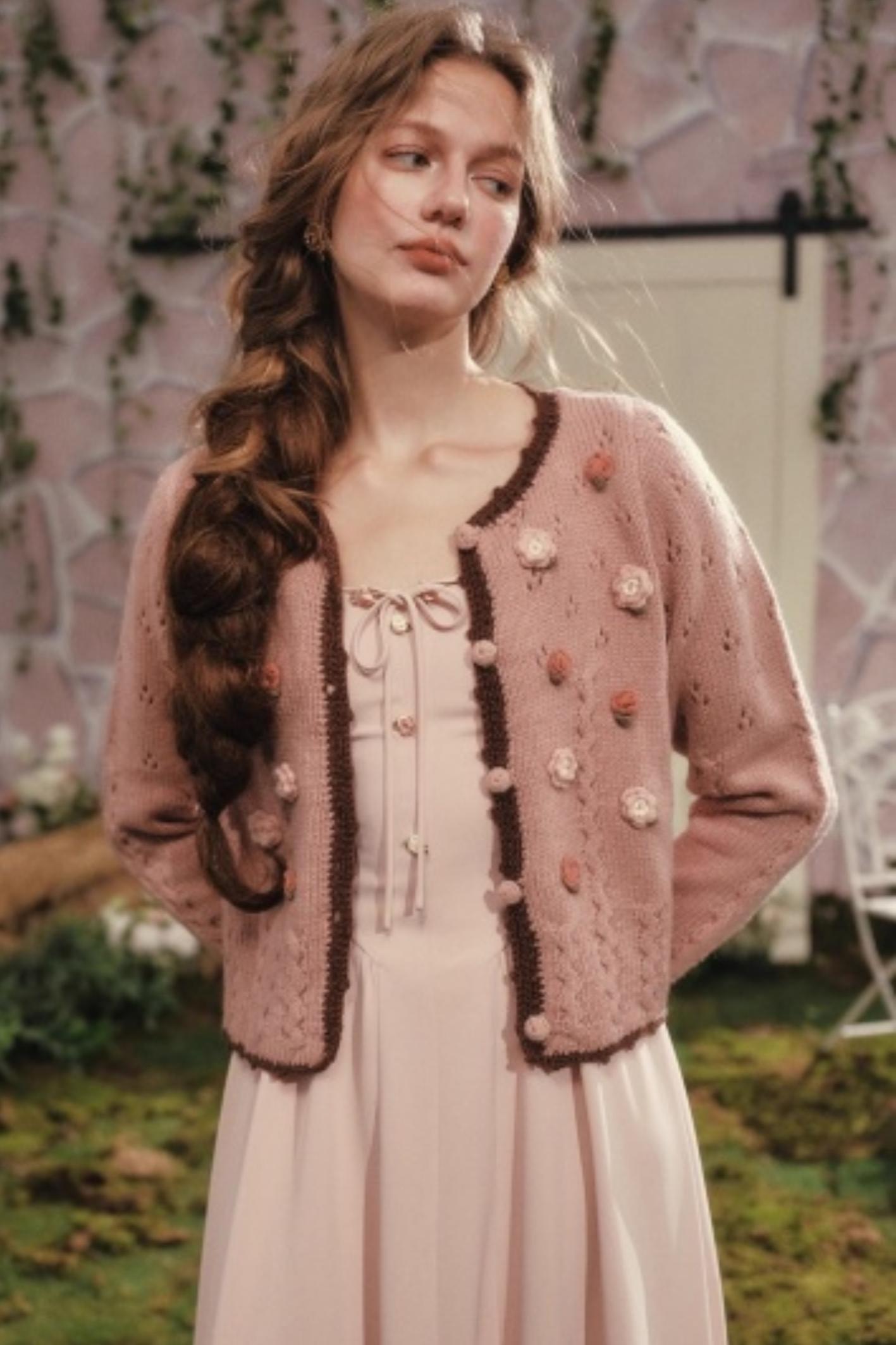 Vintage Lady Style Rose Retro Dress Set-Up