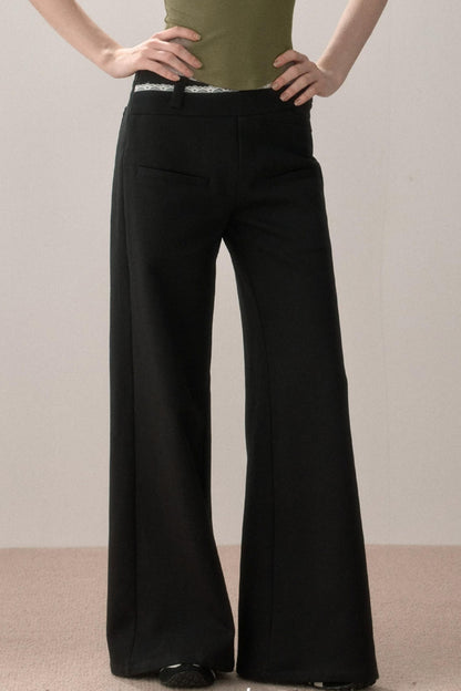 Retro Lace Splicing Pants
