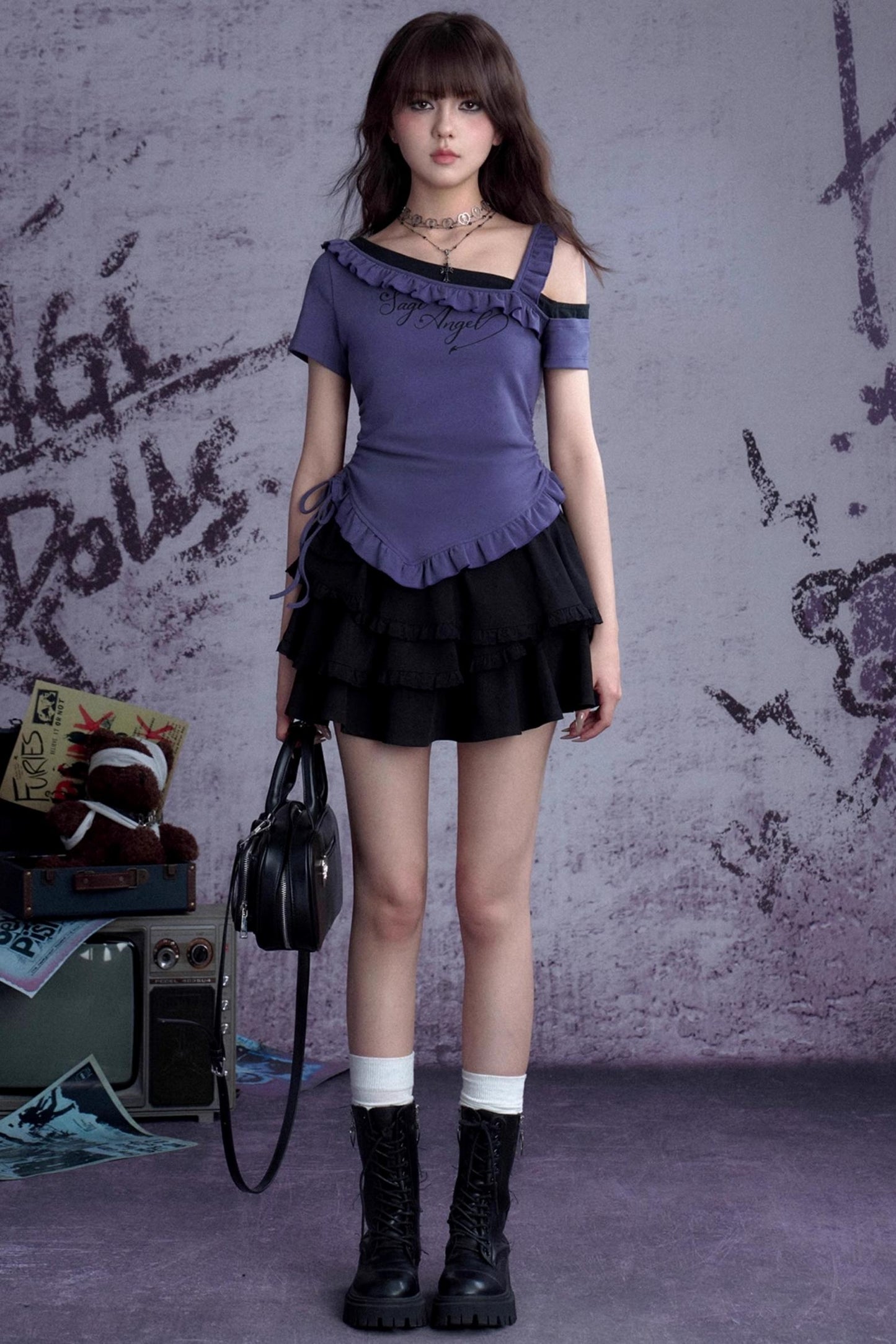 Pure Purple Irregular Top