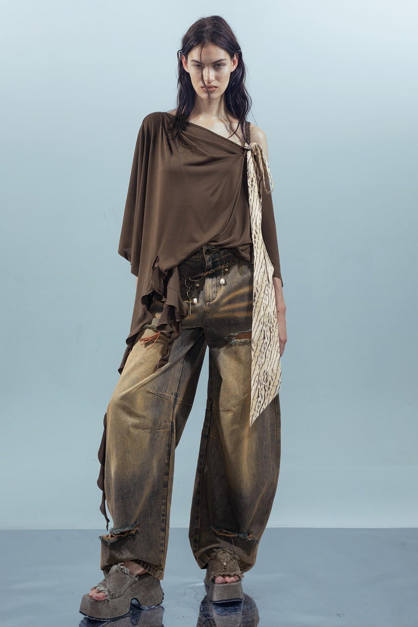 Ruffle Off-Shoulder Tee