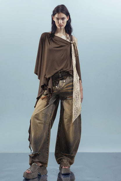 Ruffle Off-Shoulder Tee