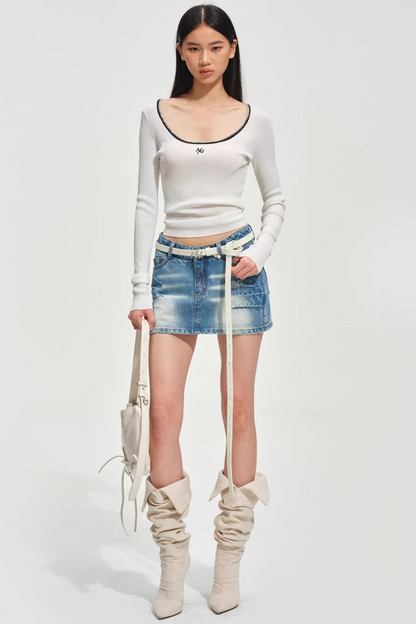 Color-Block Slim-Fit Knit Sweater