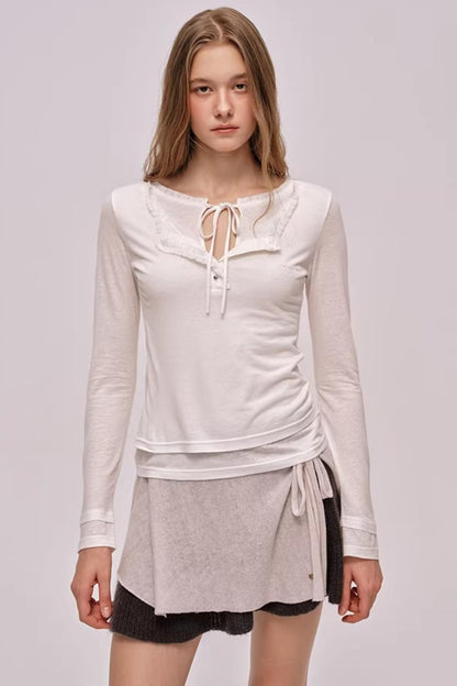 Layered Wave Lace Top
