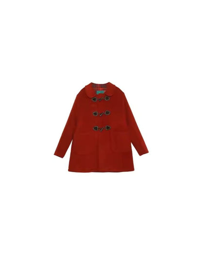 Red Wool Cashmere Cowl Coat