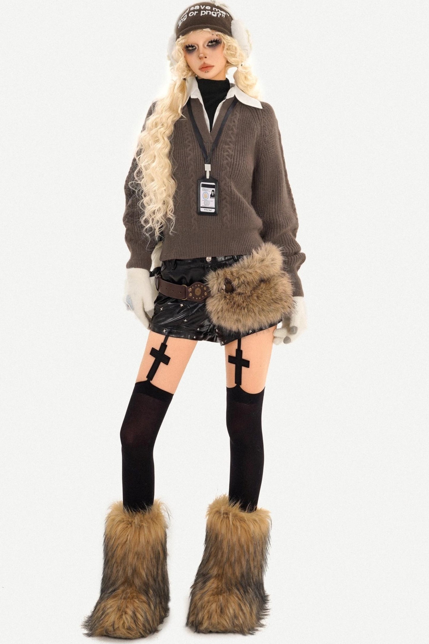 Cable Knit V-Neck Sweater