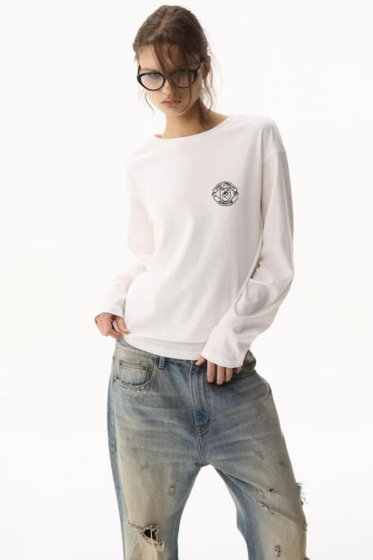 Double-Layer Long-Sleeved T-Shirt