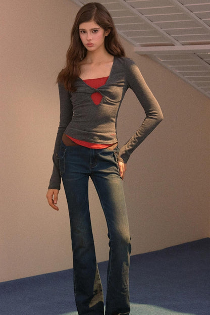 Vintage Patchwork Flared Jeans