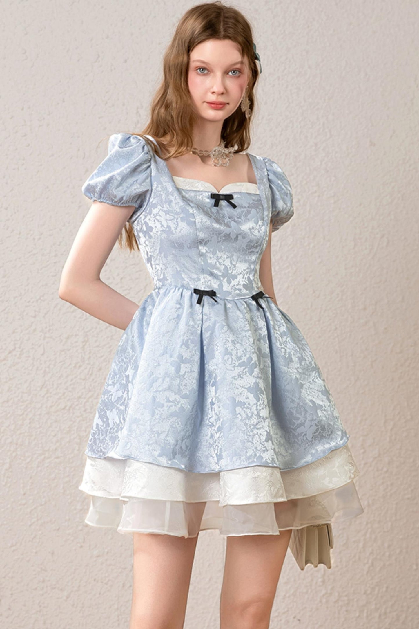 Princess Waist Bubble Sleeve Dress