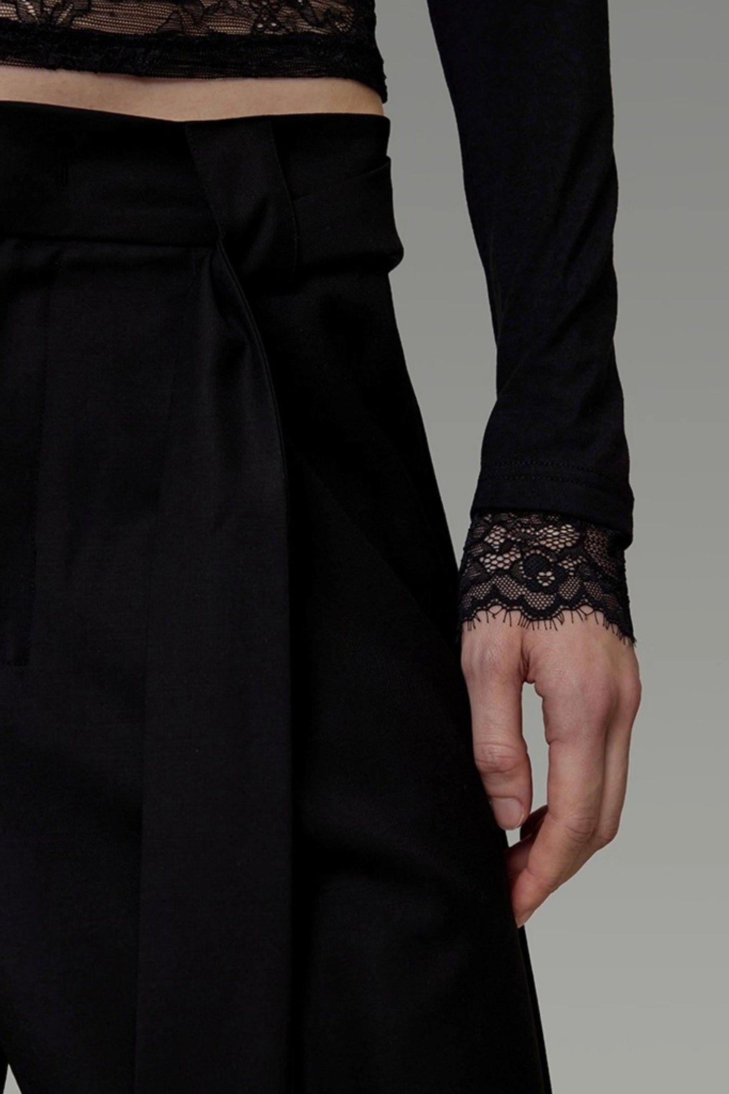 Lace One-Shoulder Knit Top