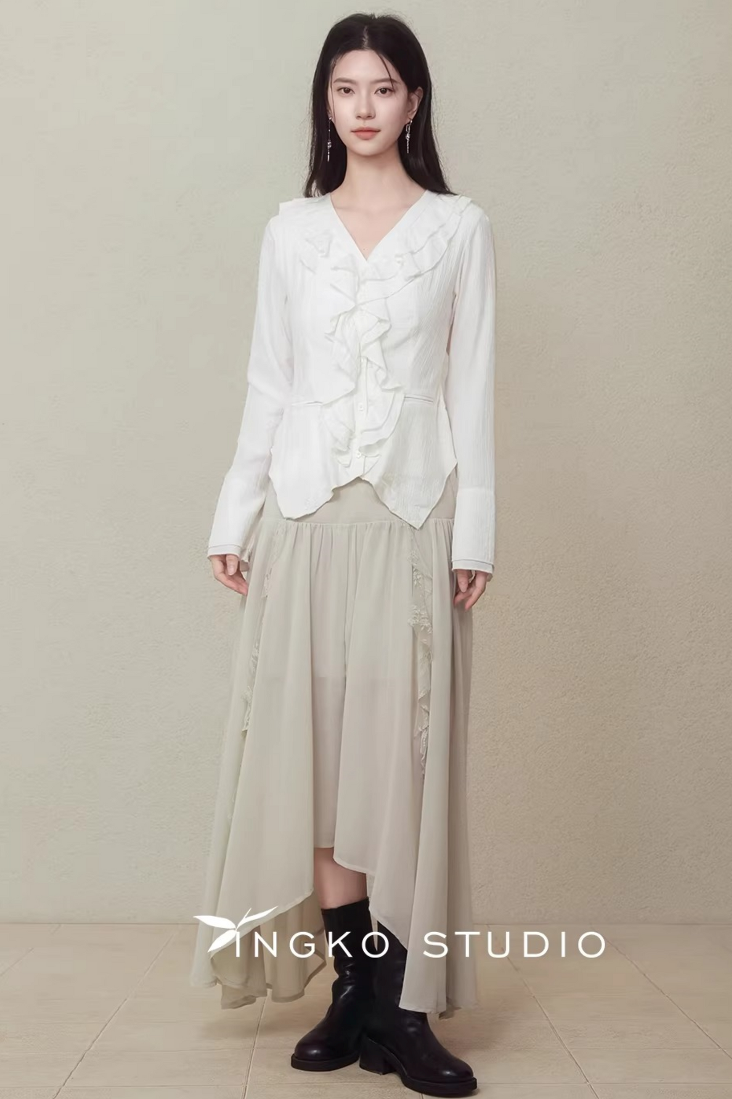 Irregular Hemp Patchwork Skirt