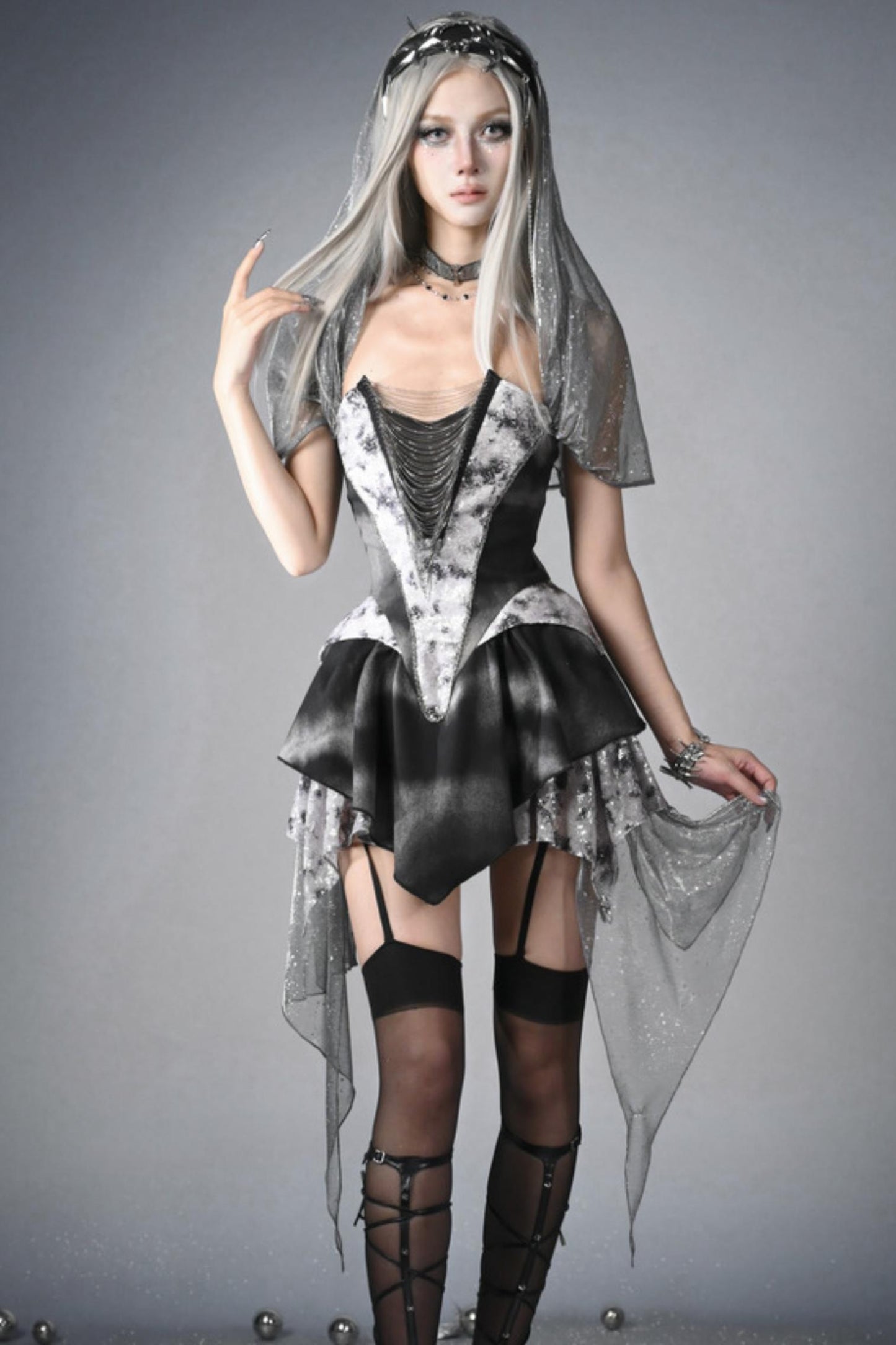 Futuristic Punk Hooded Dress