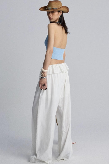 Orange V-Neck Knitted Vest